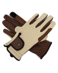 Sixteen Cypress Riding Gloves, Ivory & Cognac