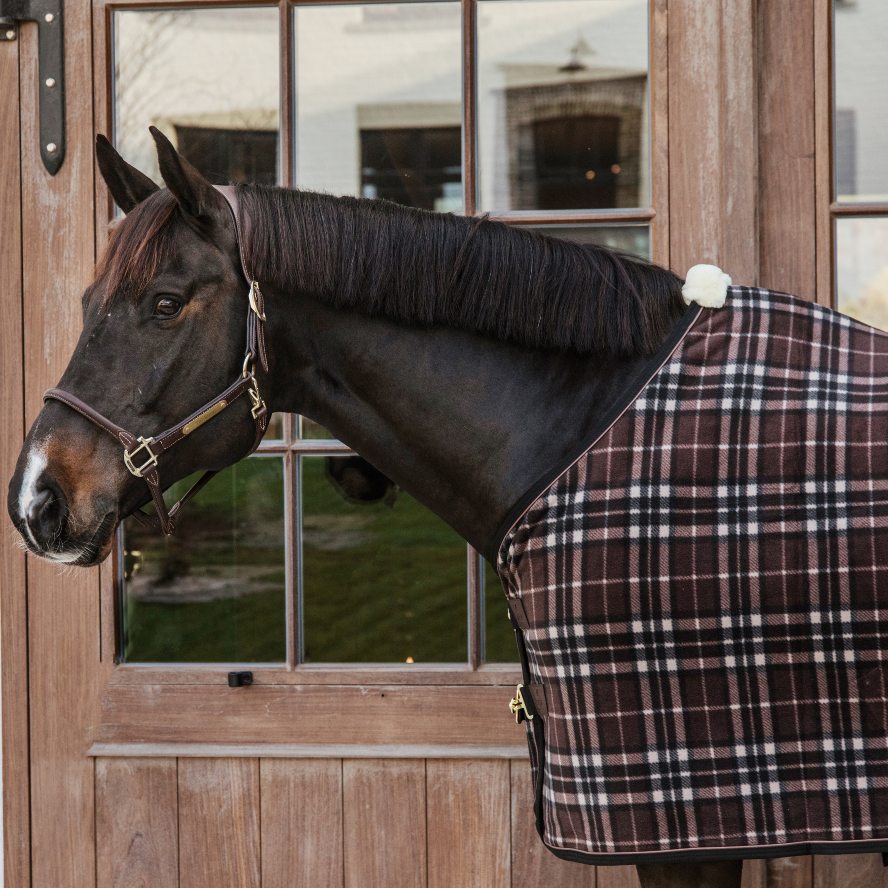 Kentucky Horsewear Fleece Rug Heavy, Check Printing Brown