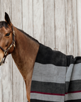 Kentucky Horsewear Heavy Fleece Rug Square Stripes, Black/Grey