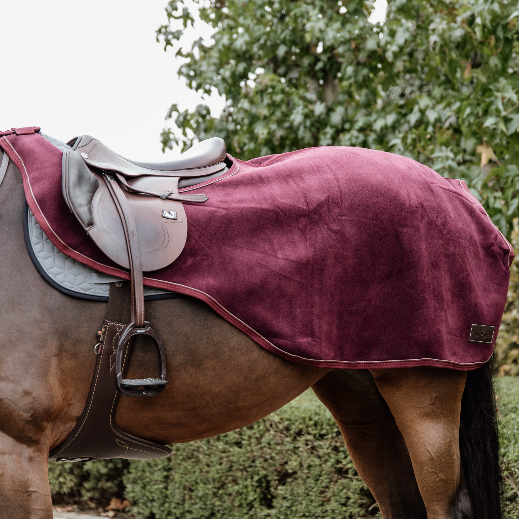 Kentucky Horsewear Riding Rug Heavy Fleece, Burgundy