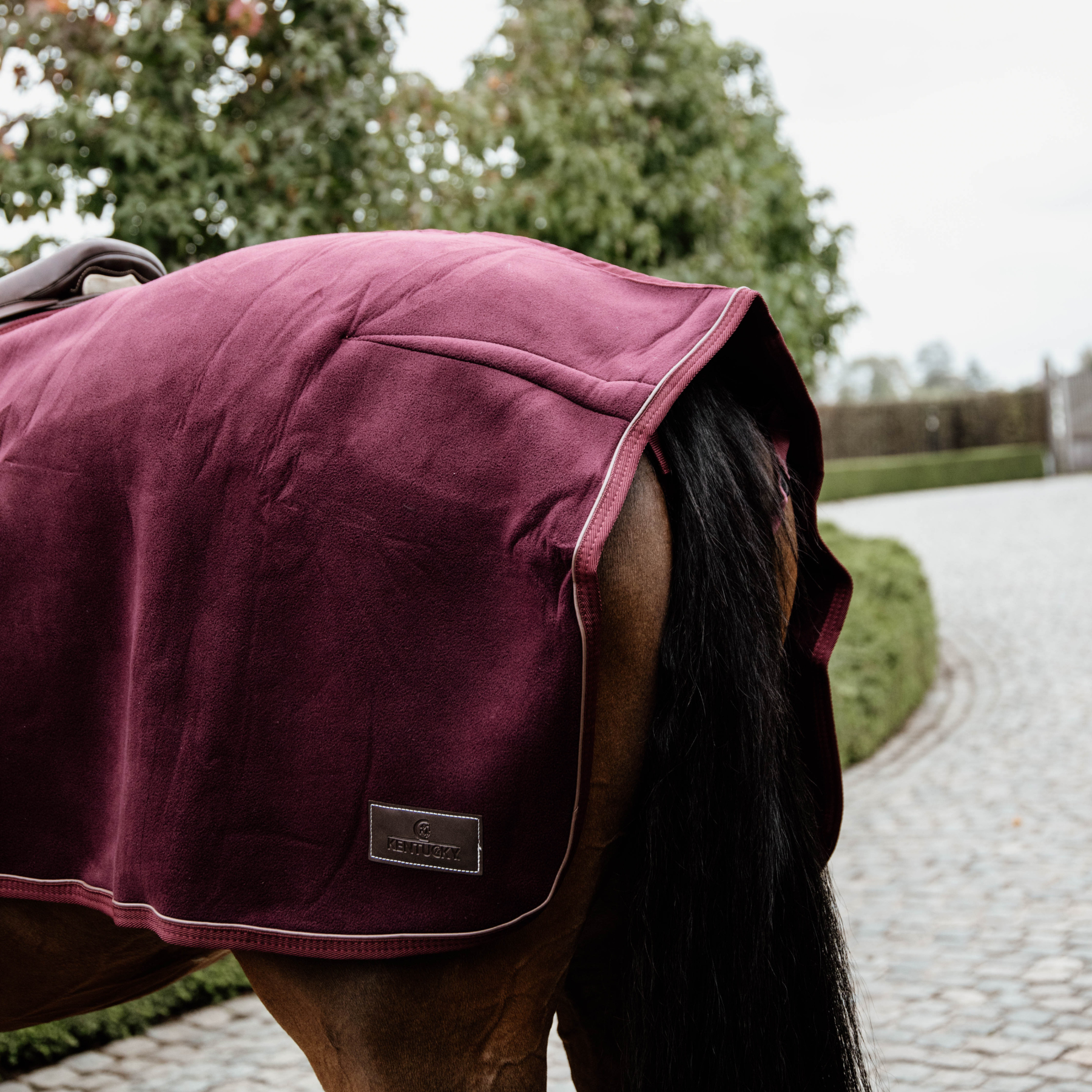 Kentucky Horsewear Riding Rug Heavy Fleece, Burgundy