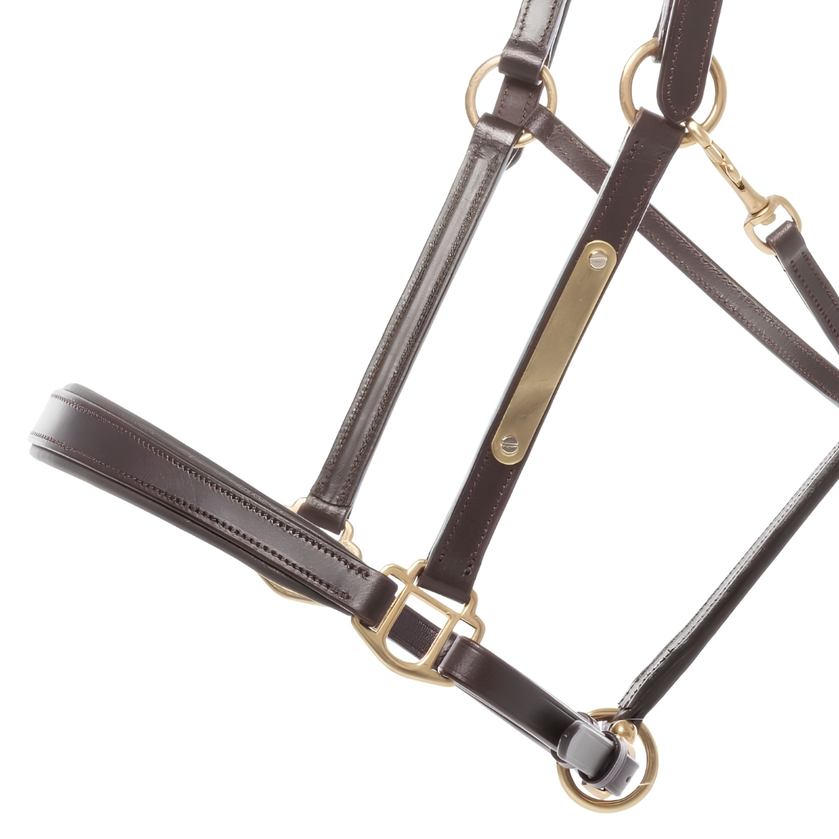 Kavalkade Bennett Leather Halter, Brown with Brass