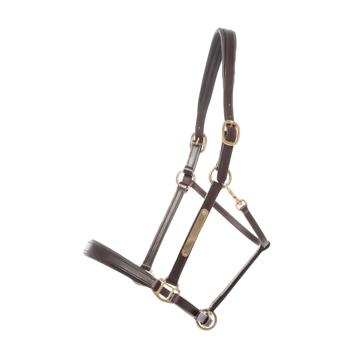 Kavalkade Bennett Leather Halter, Brown with Brass
