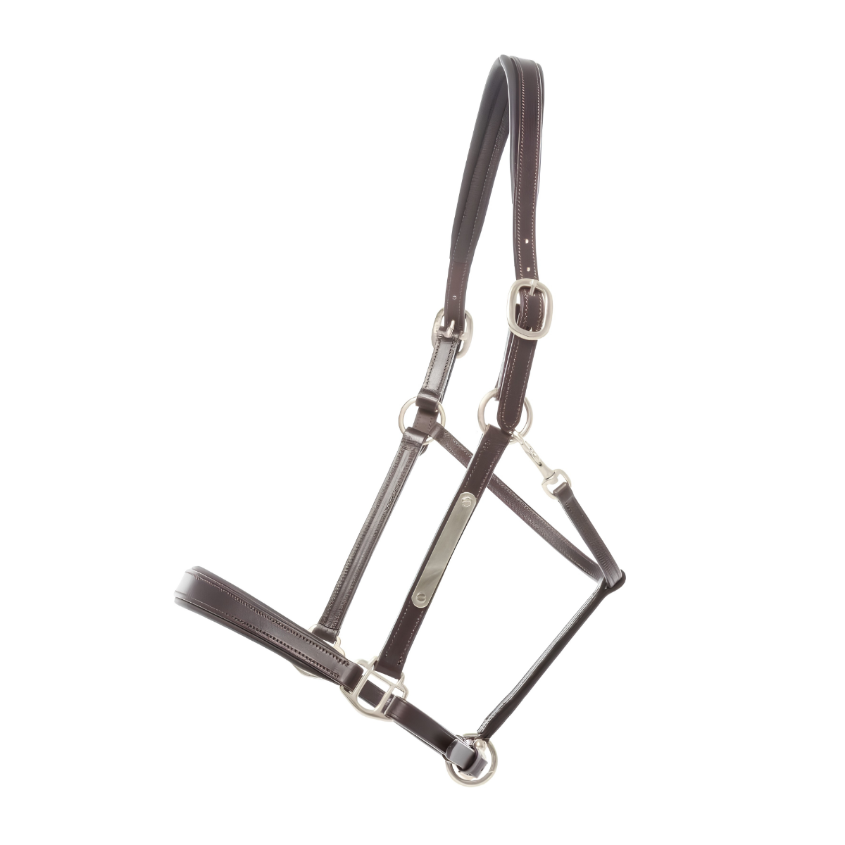 Kavalkade Bennett Leather Halter, Brown with Silver