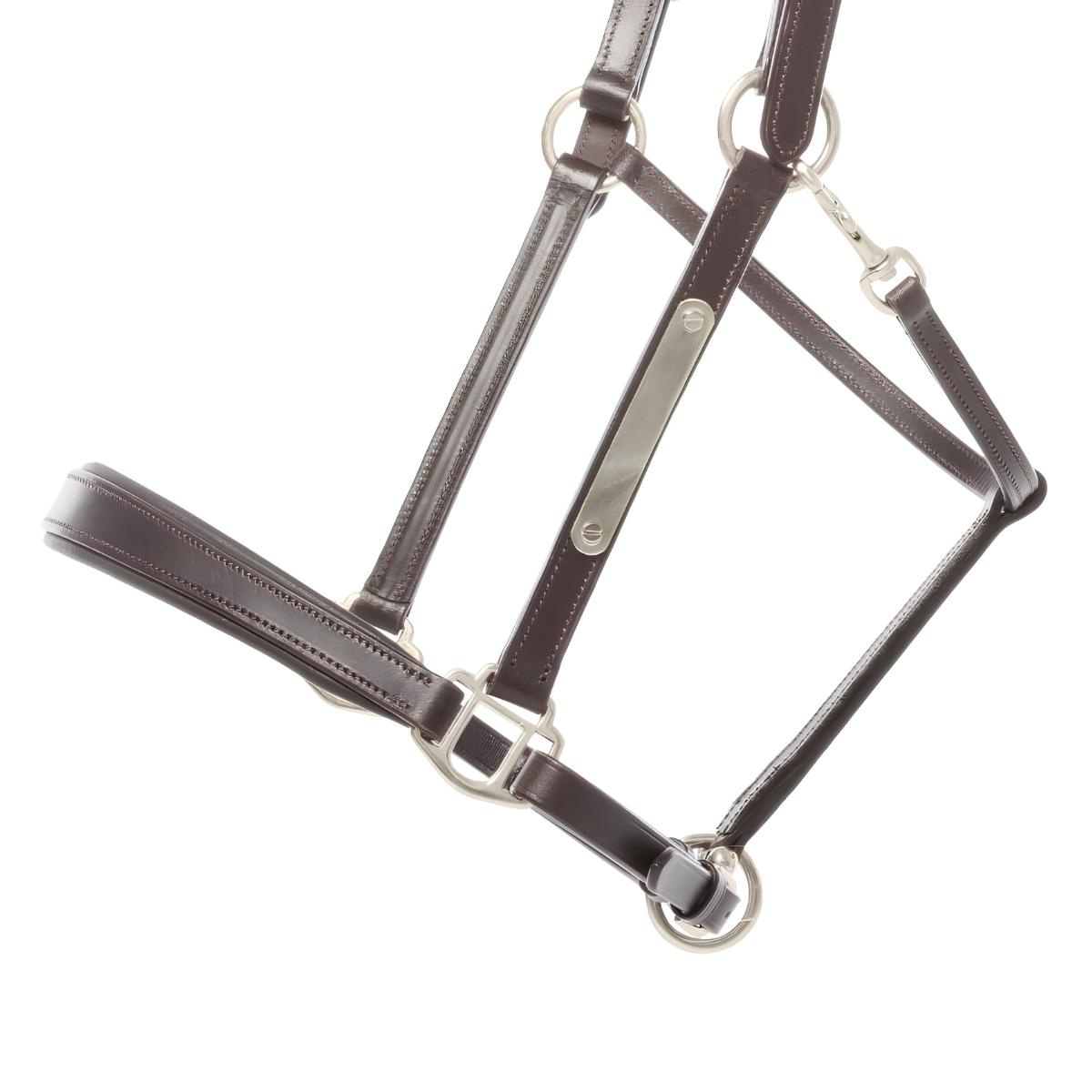Kavalkade Bennett Leather Halter, Brown with Silver
