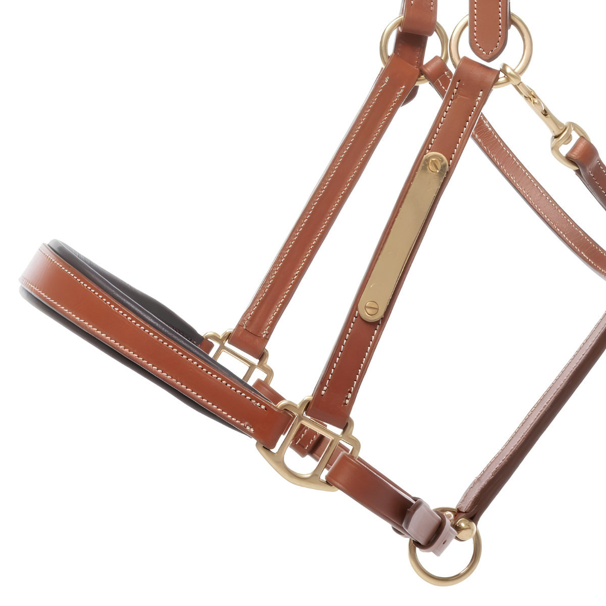 Kavalkade Bennett Leather Halter, Cognac with Brass