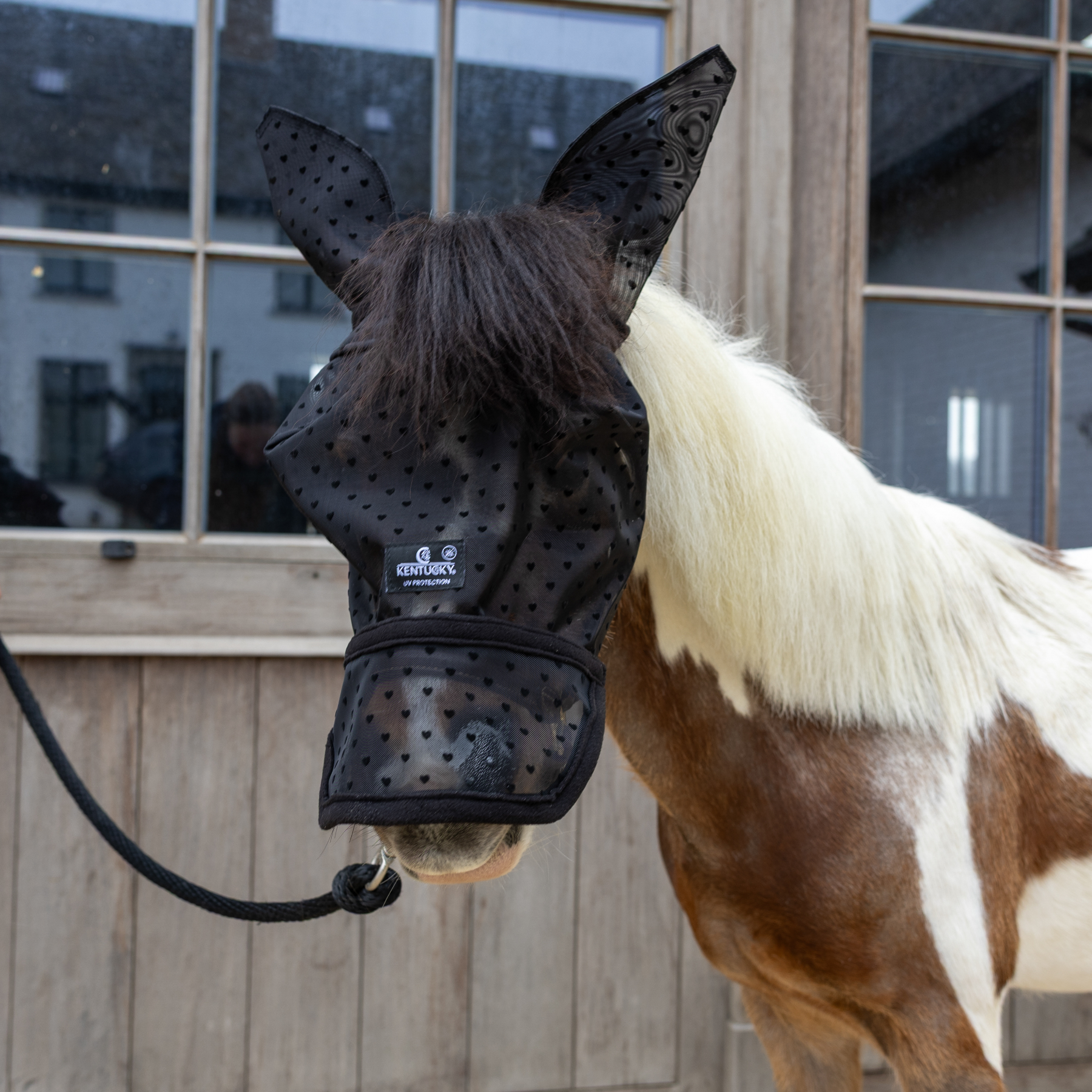 Kentucky Horsewear Fly Mask Heart with Ears and Nose, Black