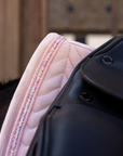 Kentucky Horsewear Saddle Pad Velvet Mini Pearls Dressage, Old Rose