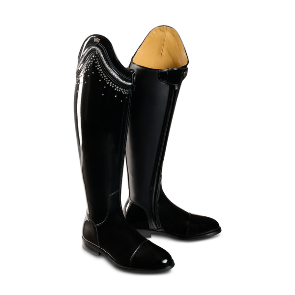 Capri, Polished Black w/Crystals