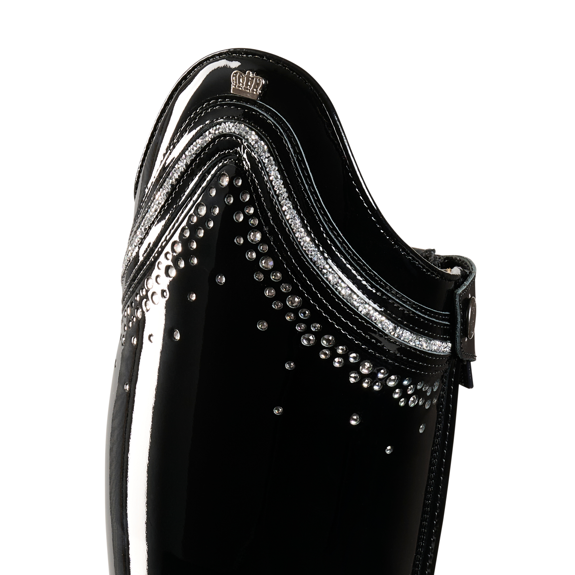 Kingsley Riding Boot Dressage Capri, Polished Black w/Crystals 38 MC M