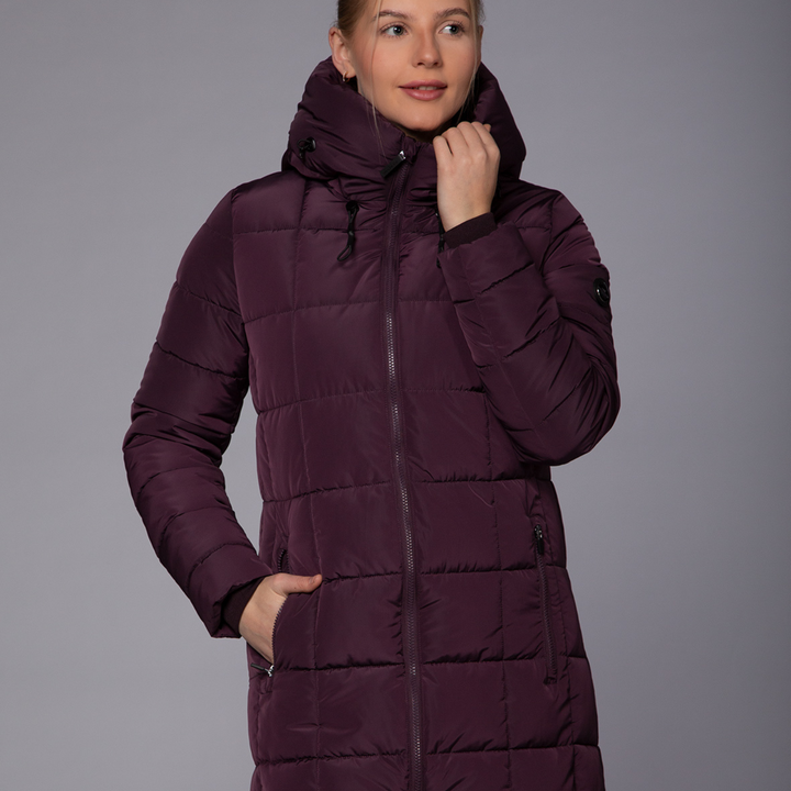 Schockemohle SPKyra Ladies Long Winter Coat, Deep Mauve