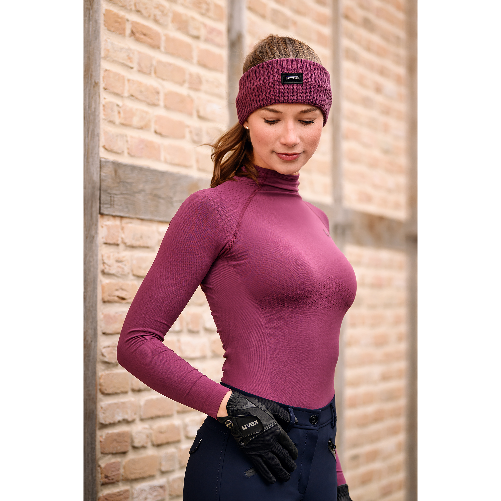 Cavallo CavalEMICA Ladies Long Sleeve Functional Shirt, Dusty Violet