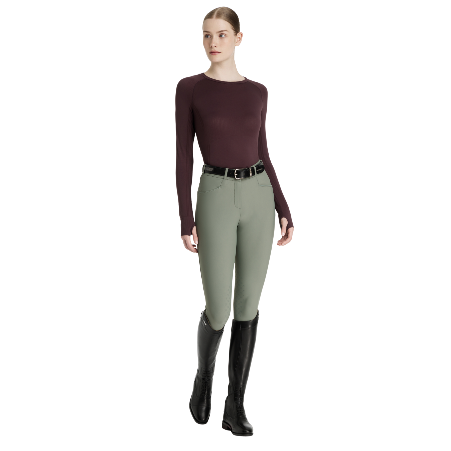 LeMieux Britney Seamless Long Sleeve Training Shirt, Damson