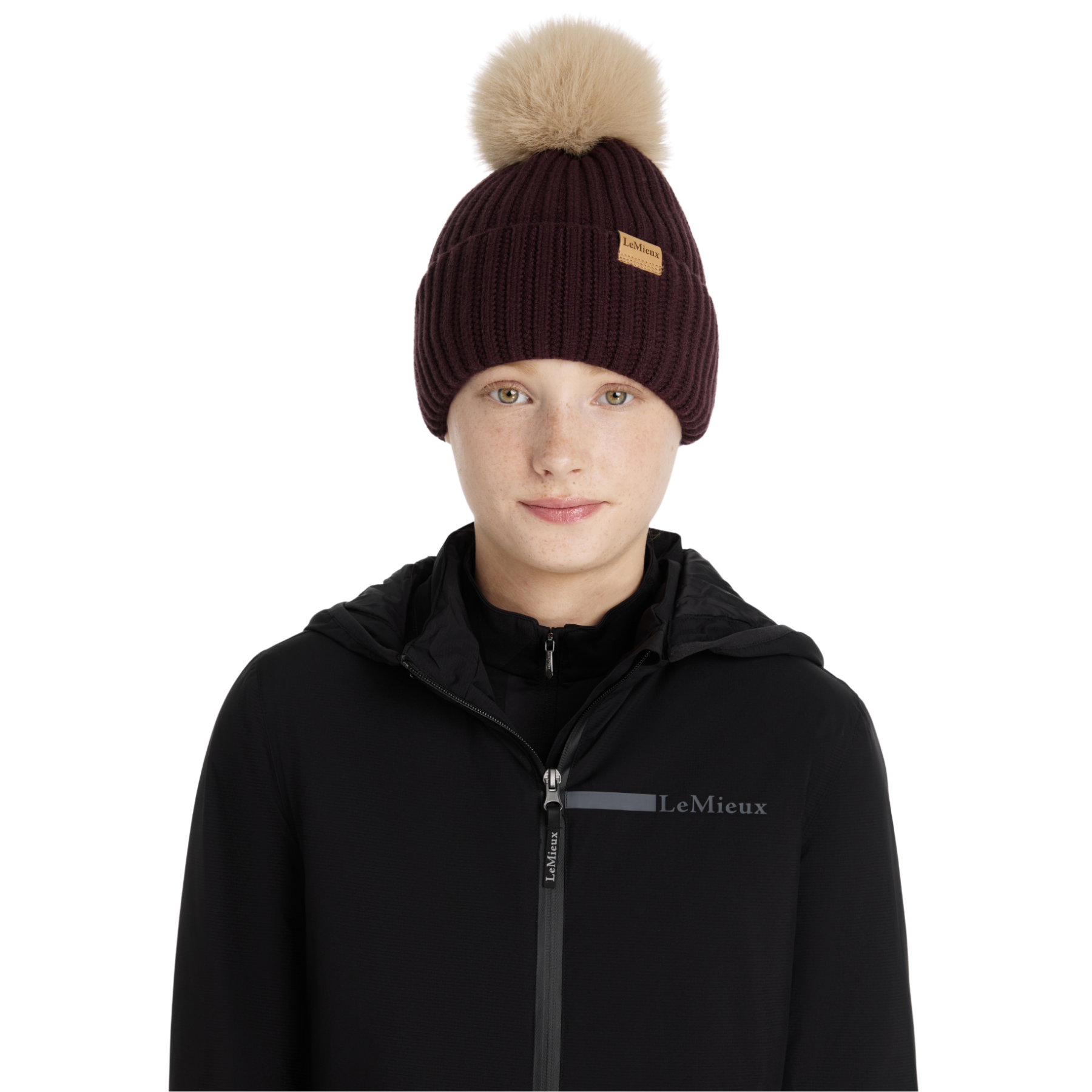 LeMieux Clara Rib Beanie, Damson