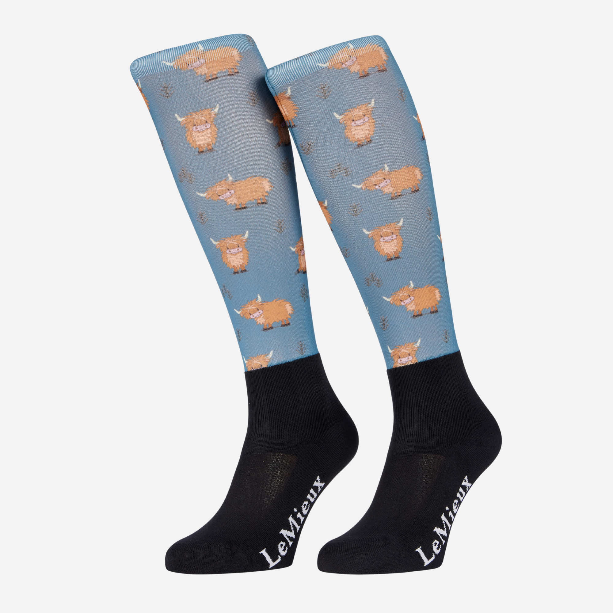LeMieux Footsie Socks Highland Cow/Aloe