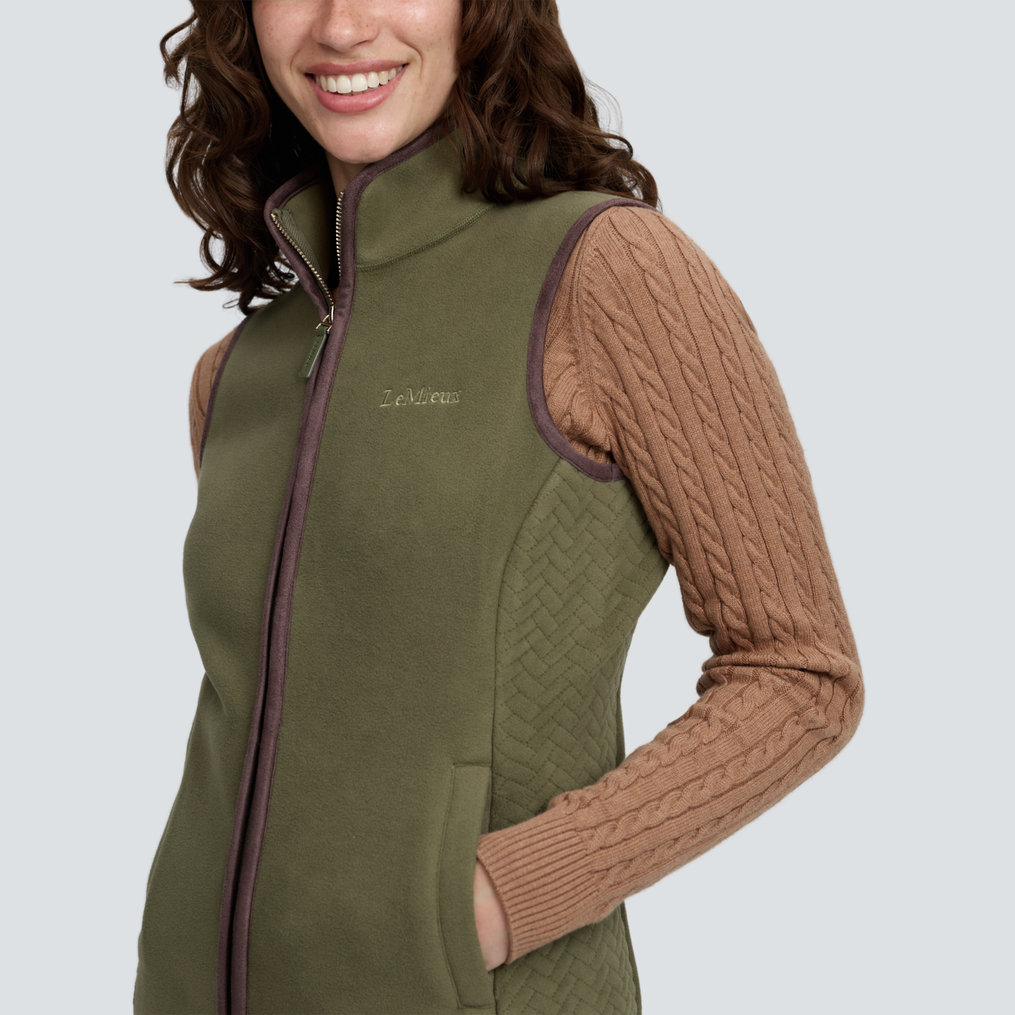 LeMieux Frankie Ladies Fleece Vest, Willow Green