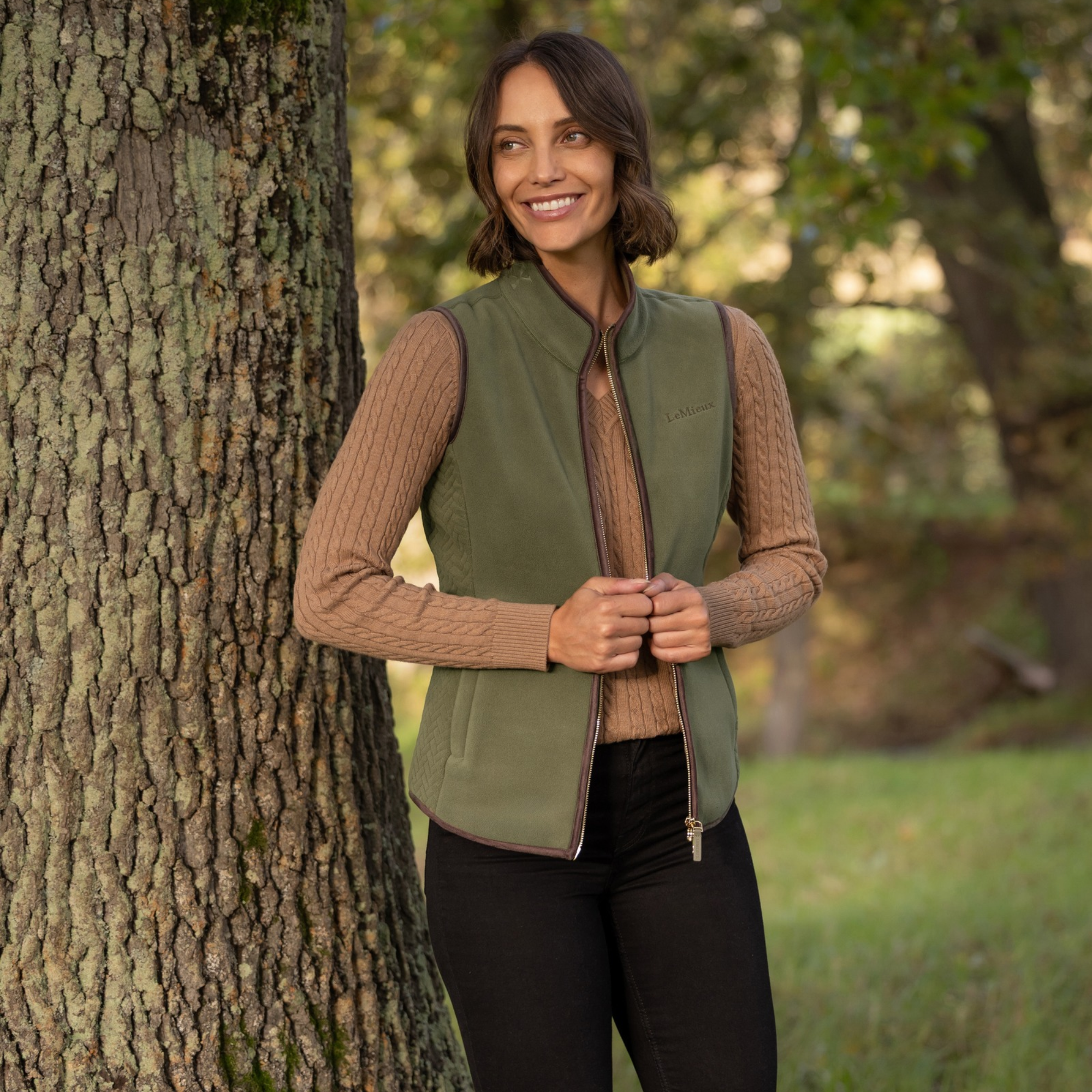 LeMieux Frankie Ladies Fleece Vest, Willow Green