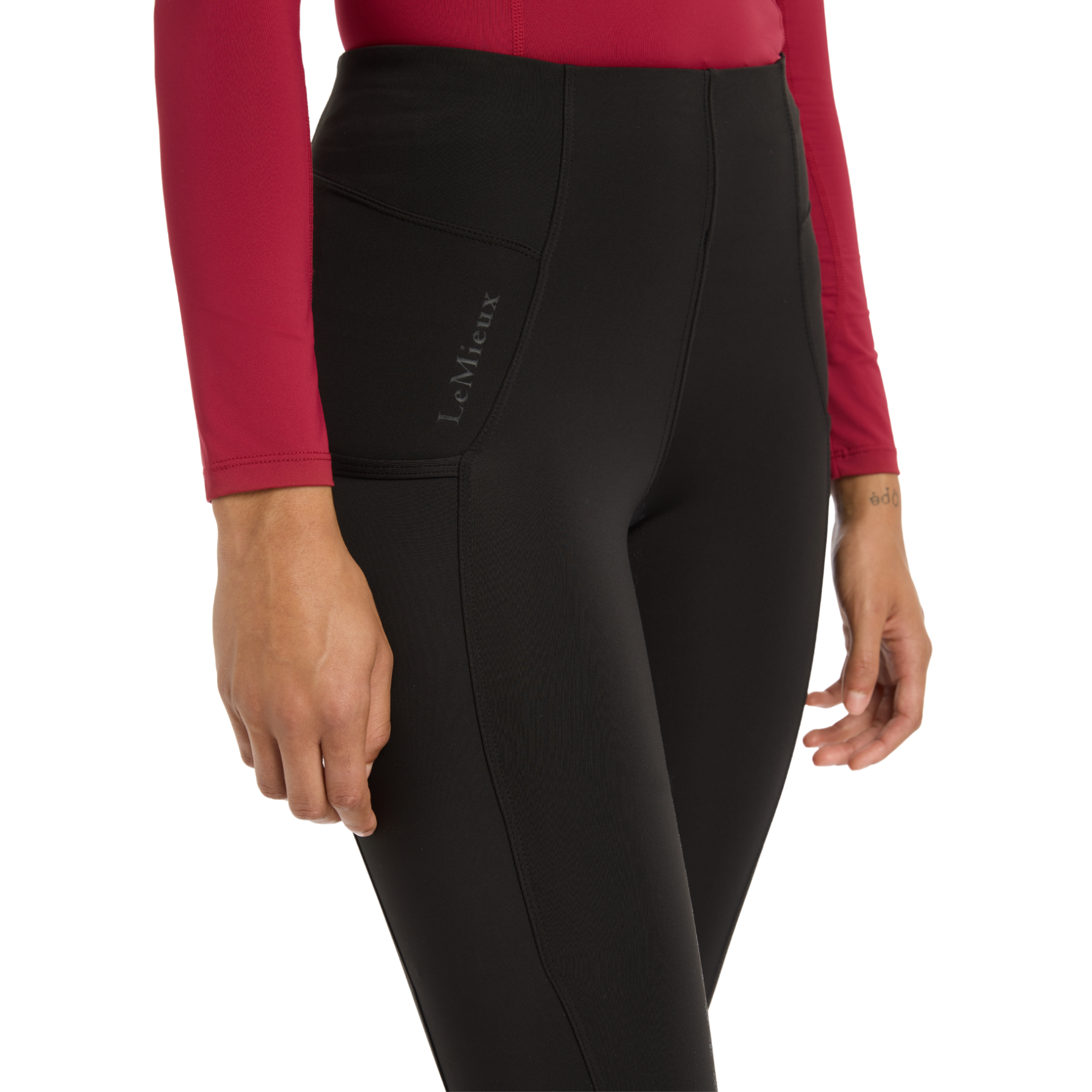 LeMieux Naomi Ladies Pull On Full Grip Breeches, Black