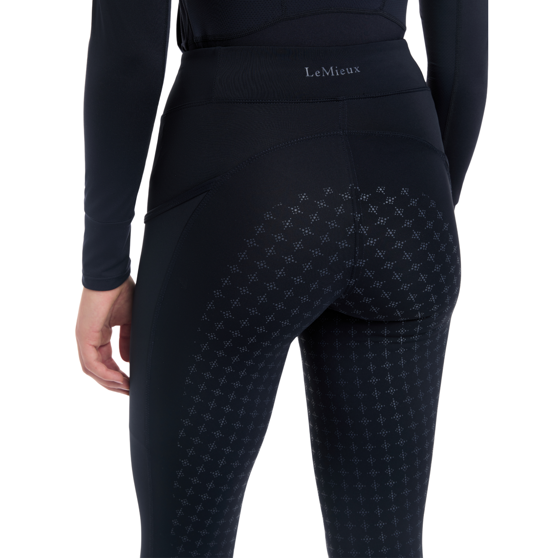 LeMieux Naomi Ladies Pull On Full Grip Breeches, Navy