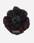 LeMieux Scrunchie with Crystal Hair Net, Brown/Black