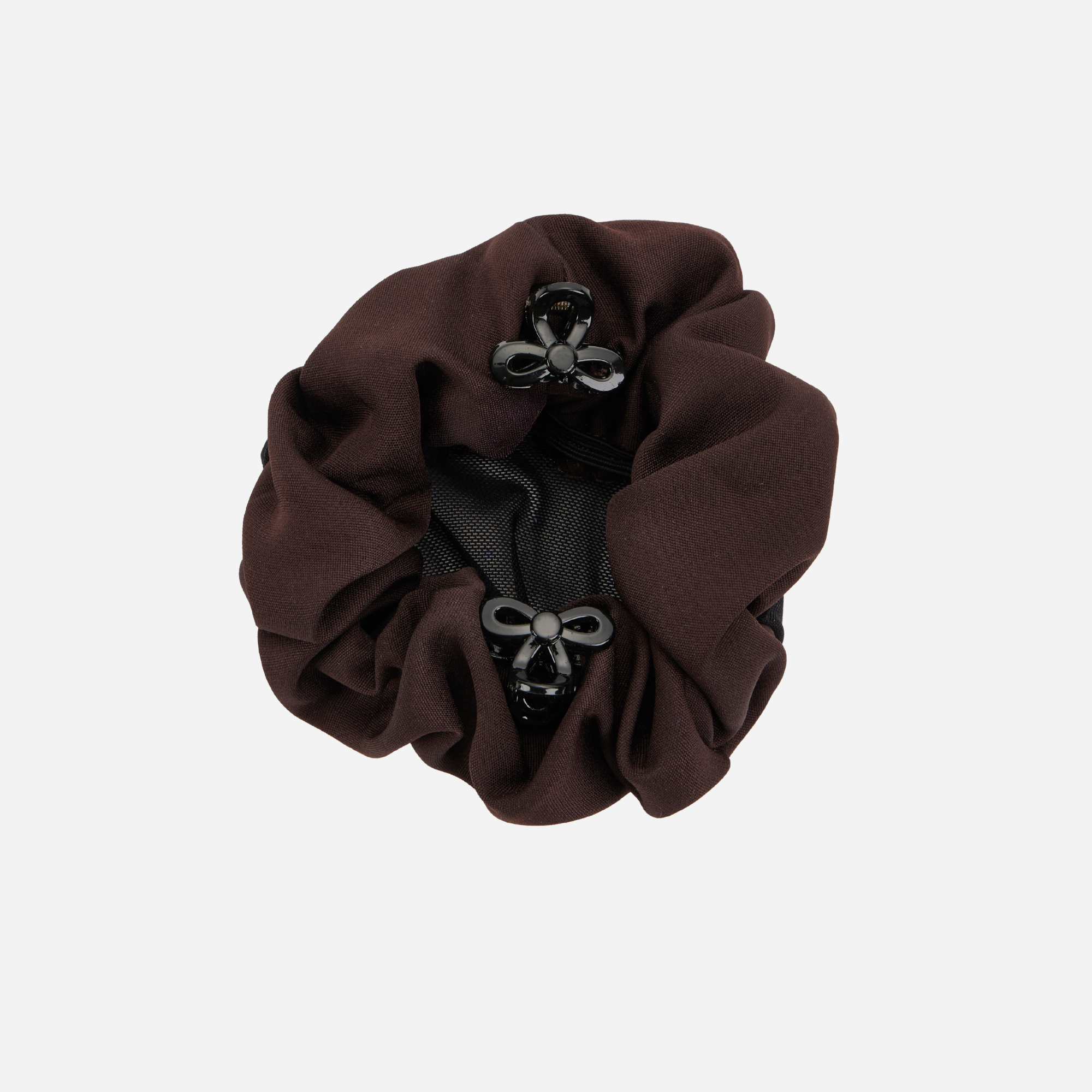LeMieux Scrunchie with Crystal Hair Net, Brown/Black