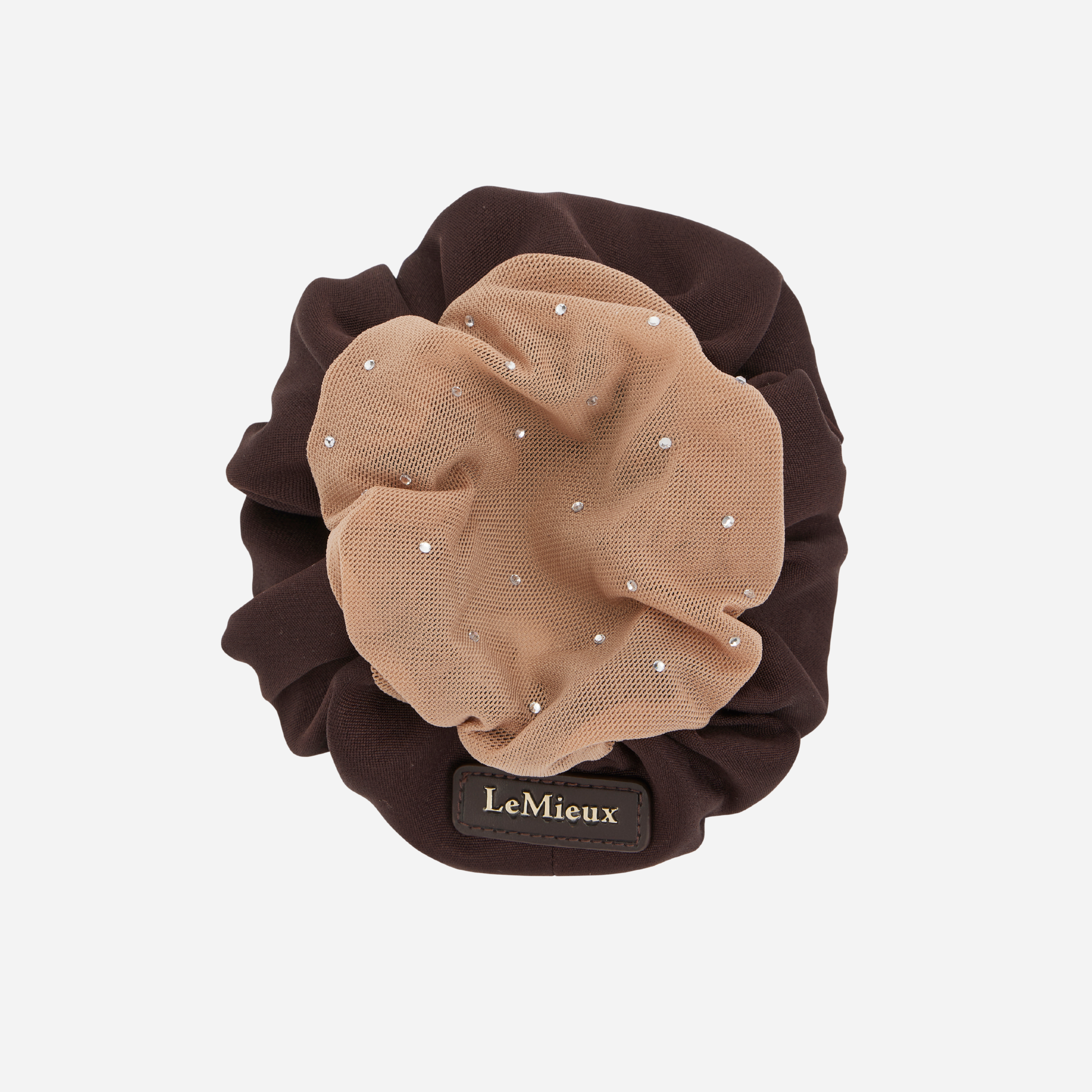 LeMieux Scrunchie with Crystal Hair Net, Brown/Blonde