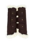 Sixteen Cypress Leatherette Brushing Boots, Hickory
