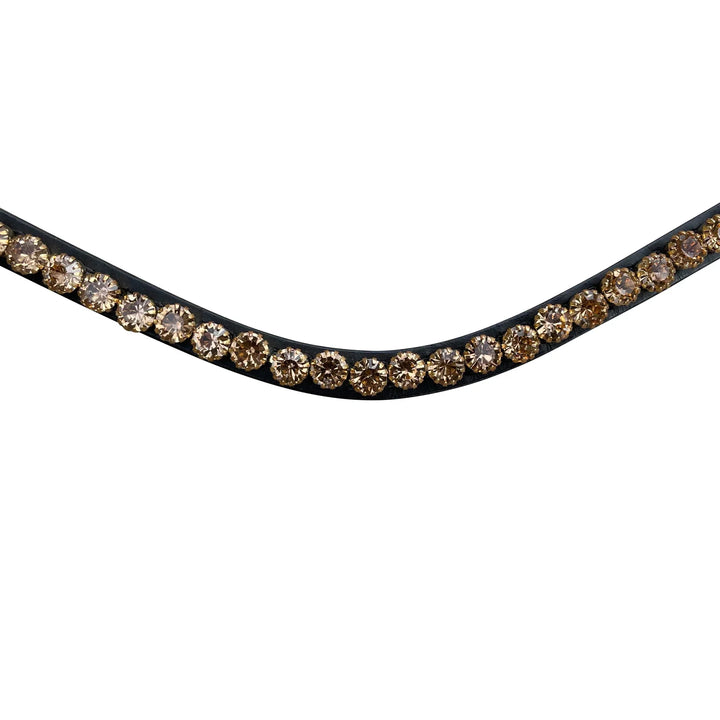 Lumiere Margaux Crystal Browband, Brown Leather