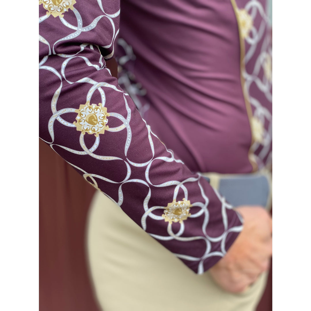Arista Equestrian Ladies Luxe Quarter Zip Long Sleeve Training Shirt, Wine