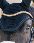 Kentucky Horsewear Fly Veil Wellington with Metal Chain, Black