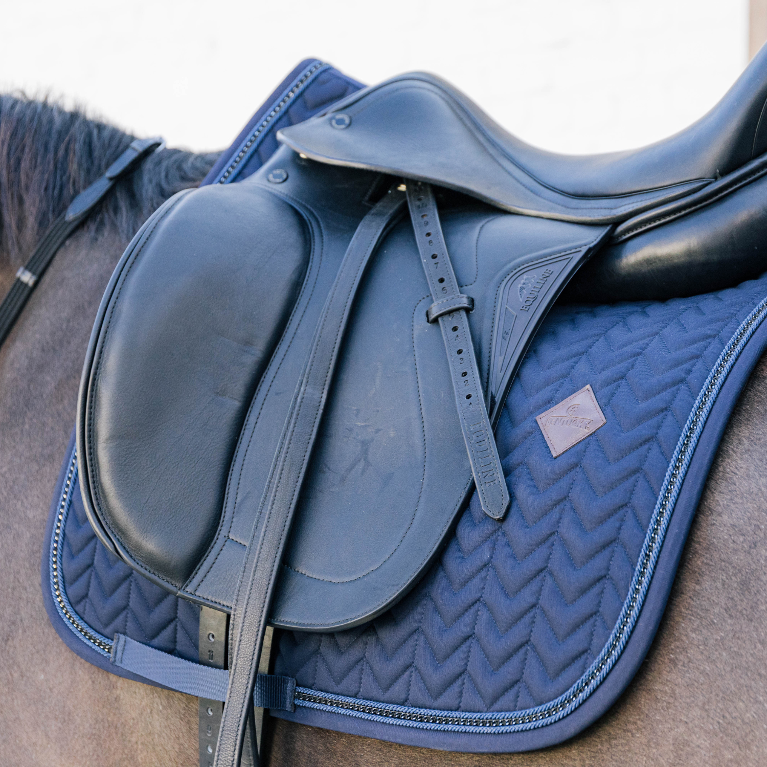 Kentucky Horsewear Dressage Saddle Pad with Metal Chain, Navy