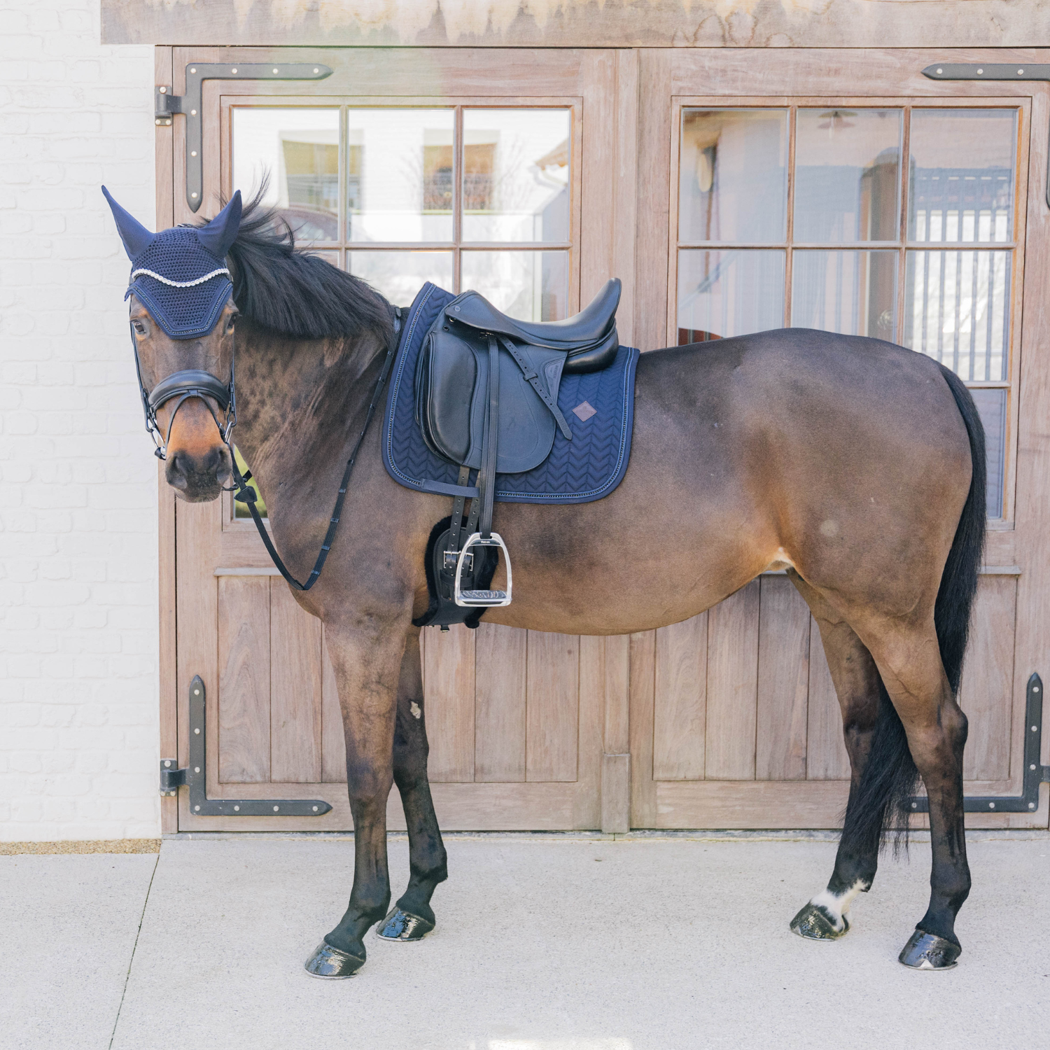 Kentucky Horsewear Dressage Saddle Pad with Metal Chain, Navy