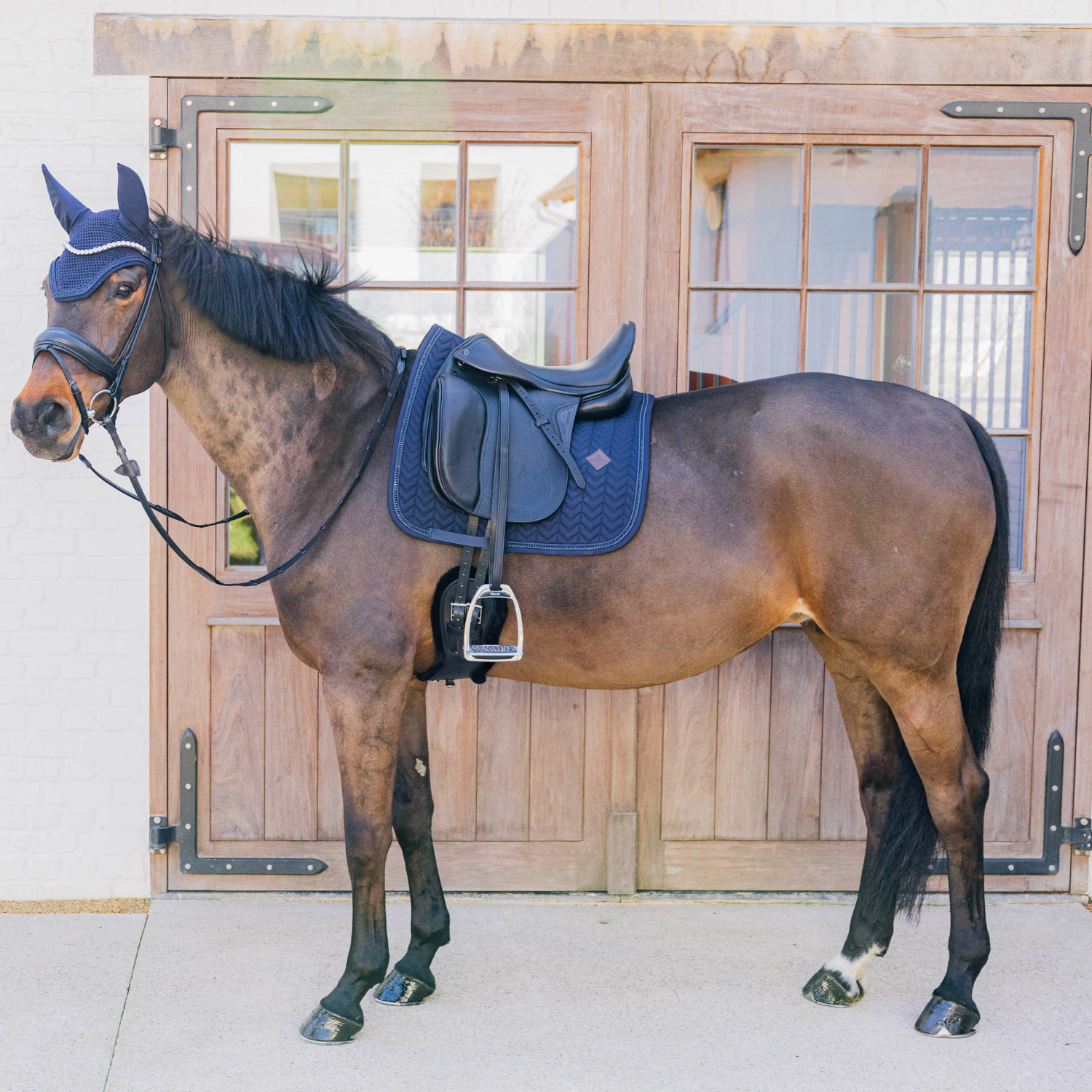 Kentucky Horsewear Dressage Saddle Pad with Metal Chain, Navy