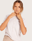 Milrey CALLIE Ladies Short Sleeve Blouse, Stone