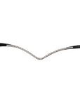 Montar Fair Curved Clear Crystal Snap-On Browband, Black Leather