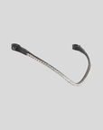 Montar Fair Curved Clear Crystal Snap-On Browband, Black Leather