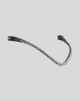 Montar Fair Curved Gray Crystal Snap-On Browband, Black Leather