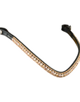 Montar Delux Rosegold Snap-On Browband, Black Leather