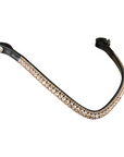 Montar Delux Rosegold Snap-On Browband, Brown Leather