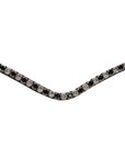 Montar Fair Curved Black Crystal Snap-On Browband, Black Leather