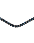 Montar Navy Crystal Snap-On Browband, Black Leather