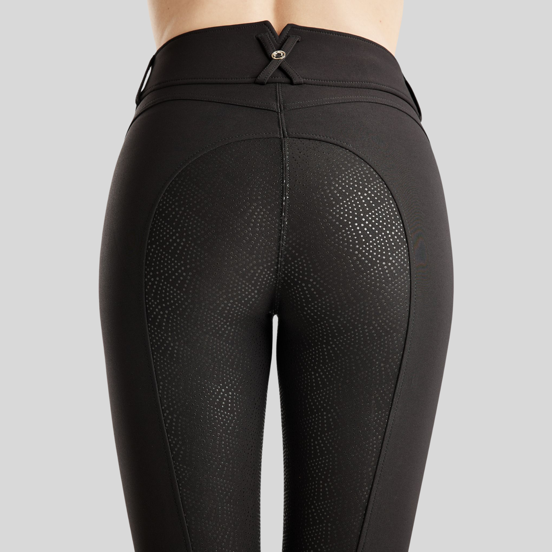 Montar Megan Yati Ladies Full Grip High Rise Breeches with Phone Pockets, Black Peony