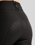 Montar Megan Yati Ladies Full Grip High Rise Breeches with Phone Pockets, Black Peony