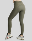 Montar Megan Yati Ladies Full Grip High Rise Breeches with Phone Pockets, Forest Green