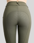 Montar Megan Yati Ladies Full Grip High Rise Breeches with Phone Pockets, Forest Green