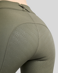 Montar Megan Yati Ladies Full Grip High Rise Breeches with Phone Pockets, Forest Green