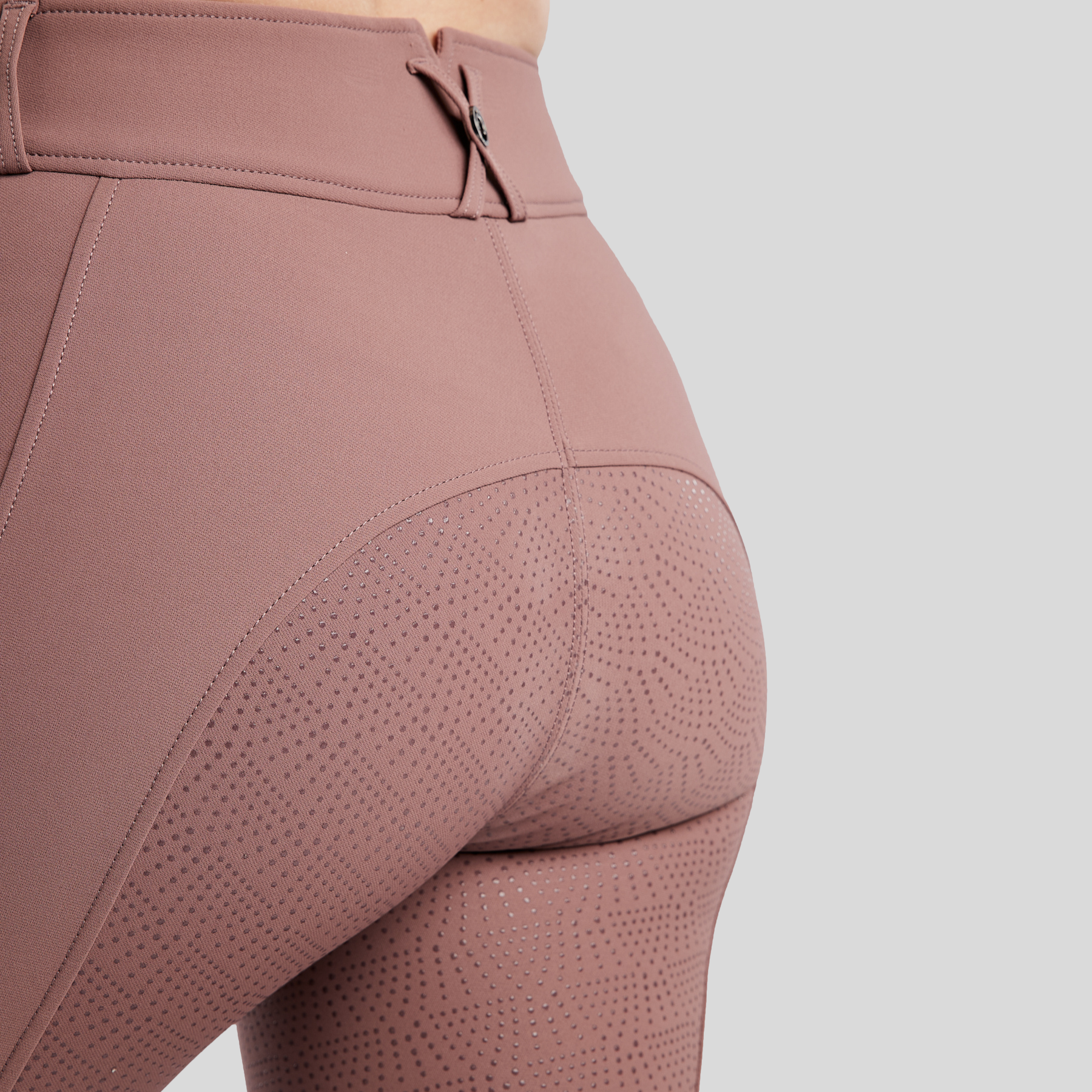 Montar Megan Yati Ladies High Full Grip Rise Breeches with Phone Pockets, Dusty Rose