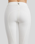 Montar Megan Yati Ladies Full Grip High Rise Breeches with Phone Pockets, White
