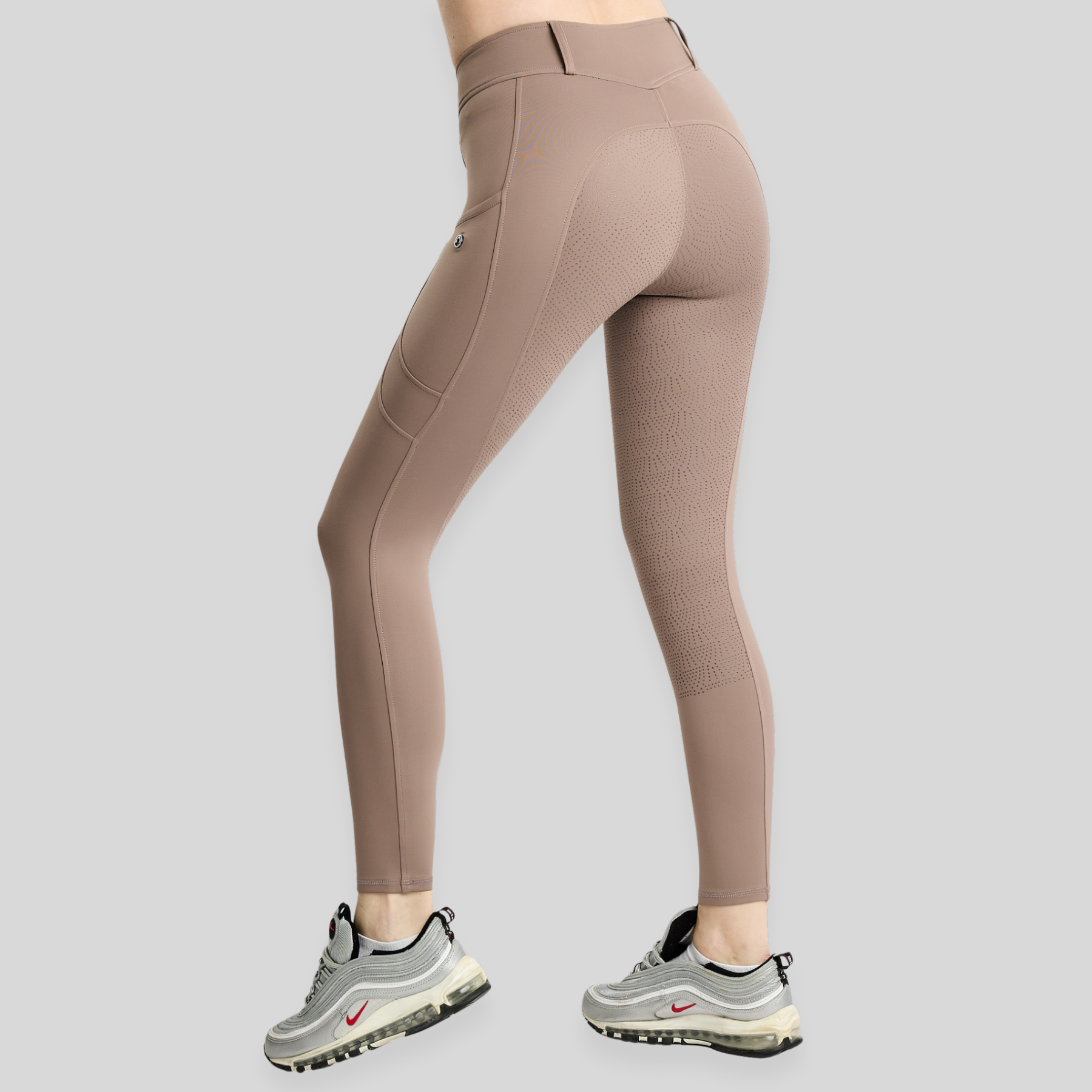 Montar MoAddie Ladies Hybrid Full Grip Pull-on Thermo Riding Leggings, Nougat Brown