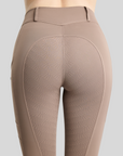 Montar MoAddie Ladies Hybrid Full Grip Pull-on Thermo Riding Leggings, Nougat Brown